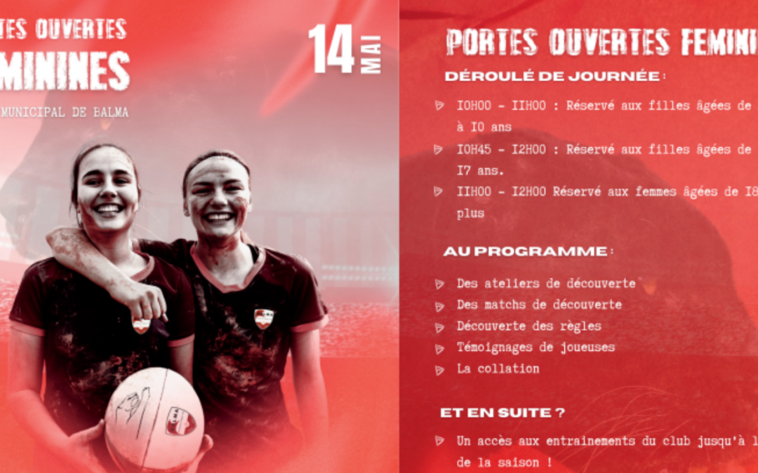Portes ouvertes FEMININES au BORC – Dimanche 14 Mai – Rejoignez les Pant&rsquo;hers !!!