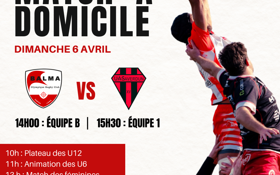 Dernier match à domicile : 6 avril  !